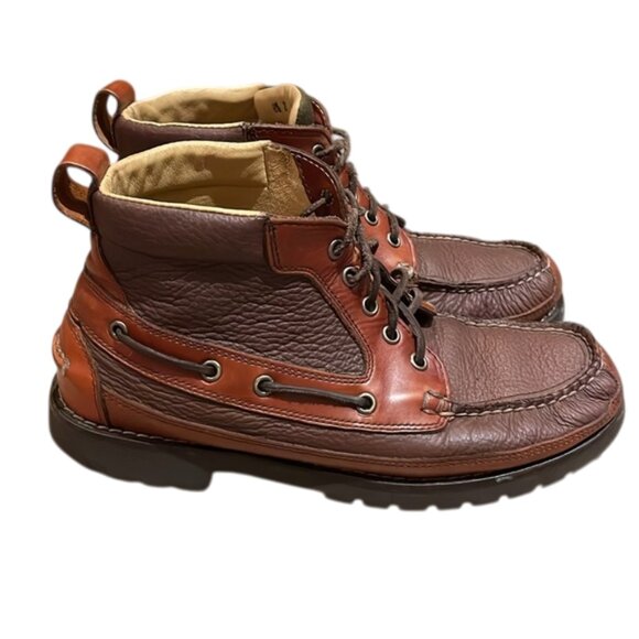 LL Bean Allagash Brown Bison Leather Chukka Boots 244479 Shoes Mens Size 8.5D - Picture 6 of 12